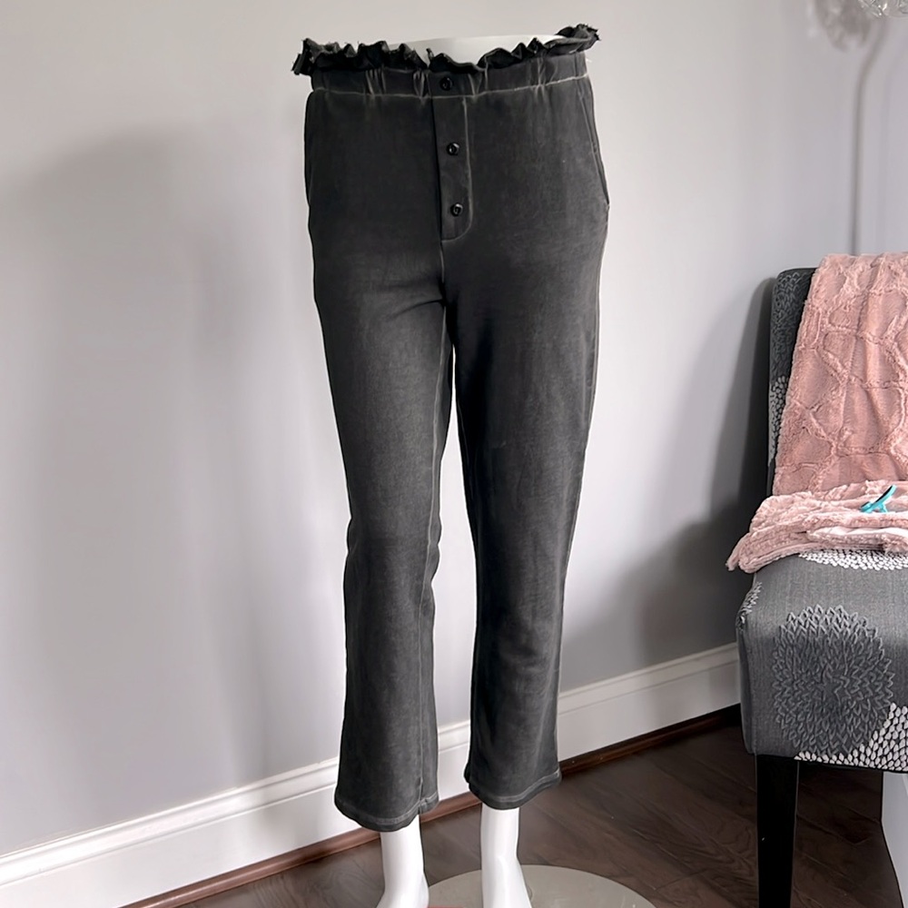 Something Navy Ruffle Waist Sweatpants - Picture 2 of 12